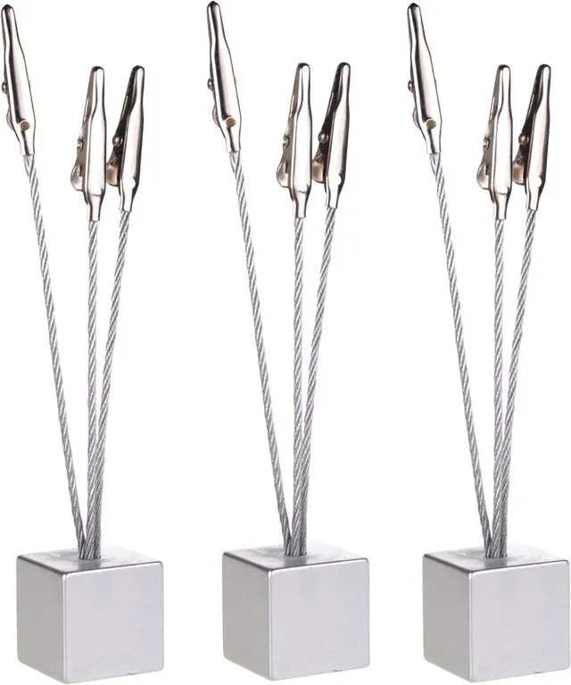 Main image of Cosmos 3 Pcs Cube Base Memo Clips Holder with Alligator Clip Clasp for Displaying Number Cards