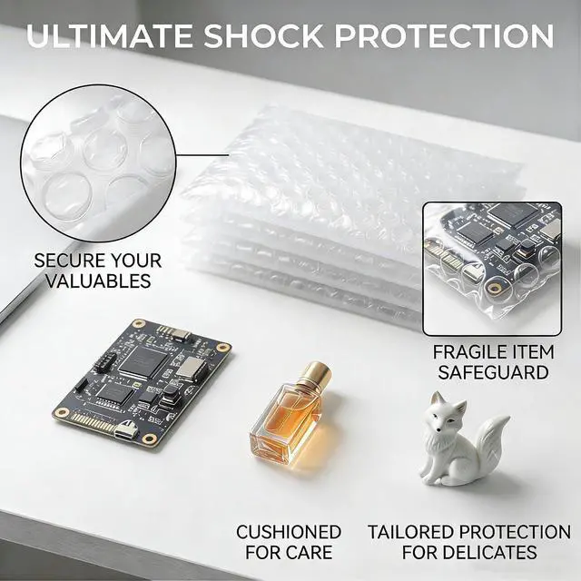 Alt view image 6 of 6 - 50 Pack Bubble Cushion Bags, 4×6 InchTransparent Non-Self-Sealing Bubble Cushion Bags, Plastic Shockproof Protective Packaging Bags, Suitable for Packing, Storing Fragile Items, Shipping and Moving.