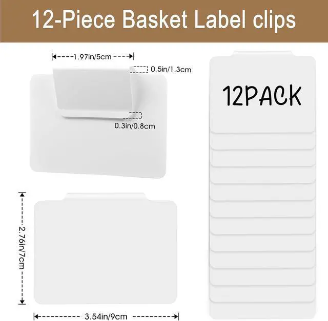 Alt view image 2 of 7 - 12pcs White Basket Labels Removable PVC Labels