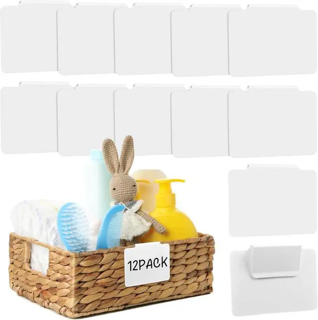 Main image of 12pcs White Basket Labels Removable PVC Labels