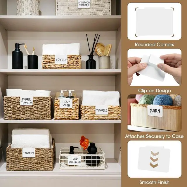 Alt view image 4 of 7 - 12pcs White Basket Labels Removable PVC Labels