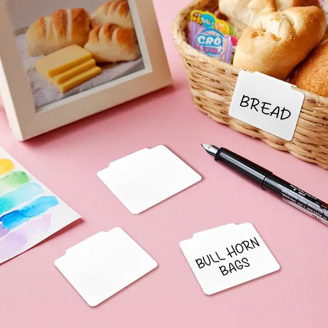 Alt view image 7 of 7 - 12pcs White Basket Labels Removable PVC Labels