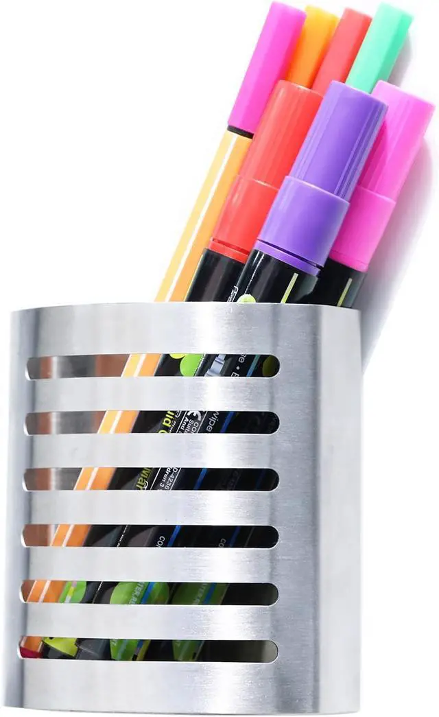 Main image of Magnetic Modern Pen and Pencil Holder, 3.25" x 1.75" x 3.50"