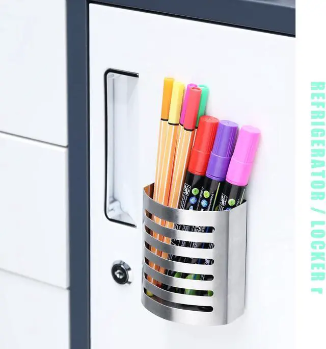 Alt view image 2 of 7 - Magnetic Modern Pen and Pencil Holder, 3.25" x 1.75" x 3.50"