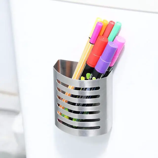 Alt view image 3 of 7 - Magnetic Modern Pen and Pencil Holder, 3.25" x 1.75" x 3.50"