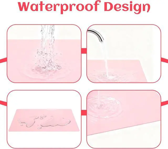 Alt view image 5 of 7 - 23.6 x 11.8in Foldable Nail Art Table Mat, Soft Microfiber PU Leather Nail Desk Mat, Double-Sided Waterproof Non-Slip Protective Pad for Nail Tech Salon, Professional Home Use