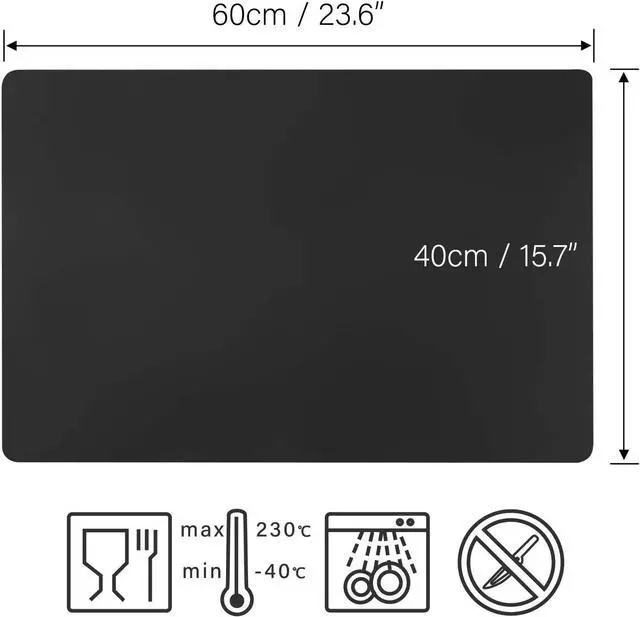Alt view image 2 of 6 - Gartful Black Extra Large Silicone Mat, 23.6 x 15.7 inches Silicone Craft Sheet, Resin Casting Molds Mat, Countertop Protector, Placemat Table Saver Pad, Reusable Nonstick Nonskid