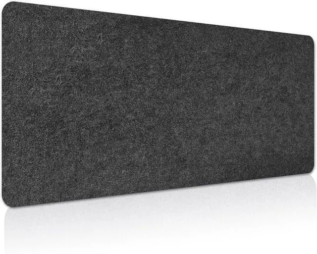 Main image of Large Felt Desk mat 36x12 inches, with Non-Slip Full Desk Mouse Pad,Office Computer Desk Mat for Keyboard,Felt Desk Mat for Desk Pad Protector (Dark Gray)