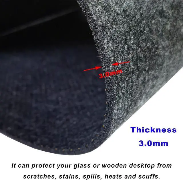Alt view image 5 of 6 - CHuangQi Gaming Mouse Pad, Felt Desk Mat for Laptop Keyboard, 3.0mm Felt Office Table Protector, Non Slip No Crease