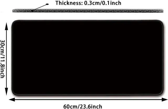 Alt view image 2 of 6 - Large Mouse Pad, Non-Slip Desk Pad, Black, 24x12 inch