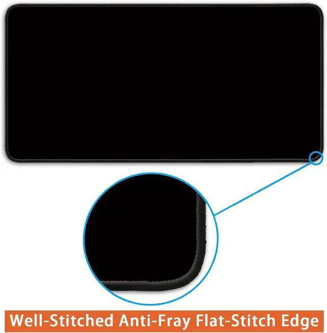 Alt view image 4 of 6 - Large Mouse Pad, Non-Slip Desk Pad, Black, 24x12 inch