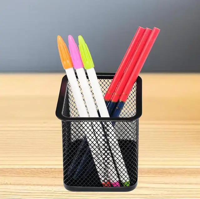 Alt view image 7 of 7 - HSYMQ Pen Holder for Desk, Wire Mesh Pencil Cup Holder for Desk Organizer for Office Supplies