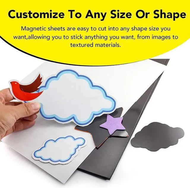 Alt view image 4 of 7 - DIYMAG Magnetic Adhesive Sheets,4" x 6" 10 Pack Flexible Magnets for Craft