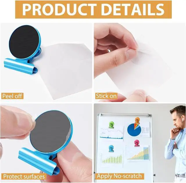 Alt view image 5 of 7 - 8Pack Fridge Magnets Refrigerator Magnetic Clips for Classroom (Colorful)