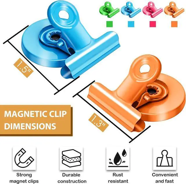Alt view image 6 of 7 - 8Pack Fridge Magnets Refrigerator Magnetic Clips for Classroom (Colorful)