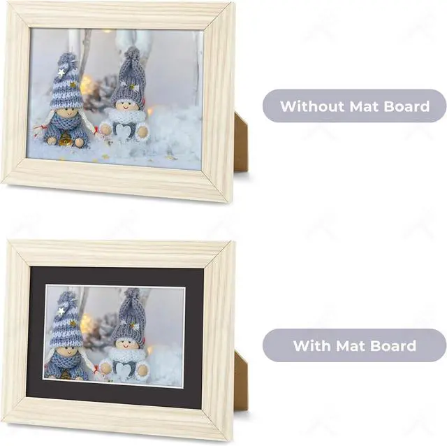 Alt view image 7 of 7 - Golden State Art 25 Pack Acid-Free Black 5x7 Picture Mat for 4x6 Photo