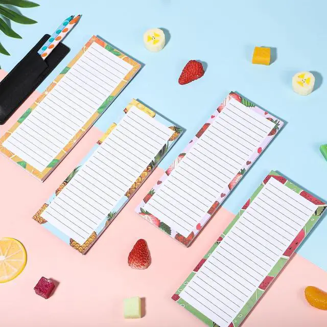 Alt view image 4 of 7 - Thboxes 4 Pack Magnetic Note Pad for Fridge with Pen Holder, Totally 200 Sheets Grocery List Magnet Pad for Refrigerator Magnetic Shopping List PadFruit Design