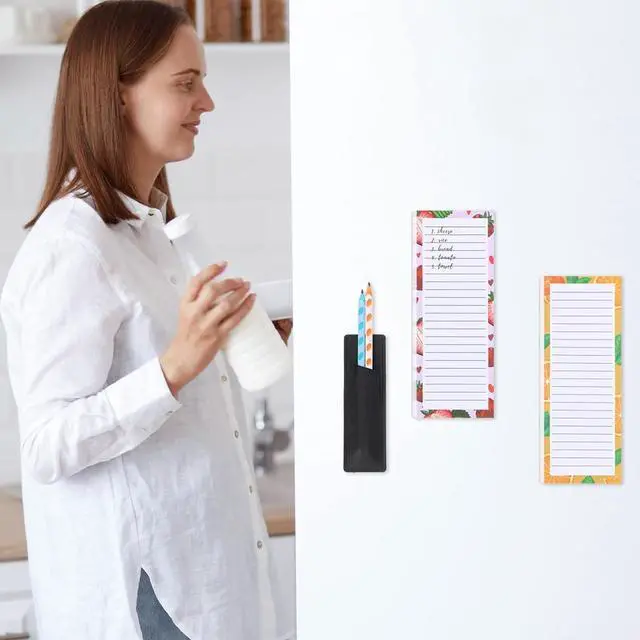 Alt view image 7 of 7 - Thboxes 4 Pack Magnetic Note Pad for Fridge with Pen Holder, Totally 200 Sheets Grocery List Magnet Pad for Refrigerator Magnetic Shopping List PadFruit Design