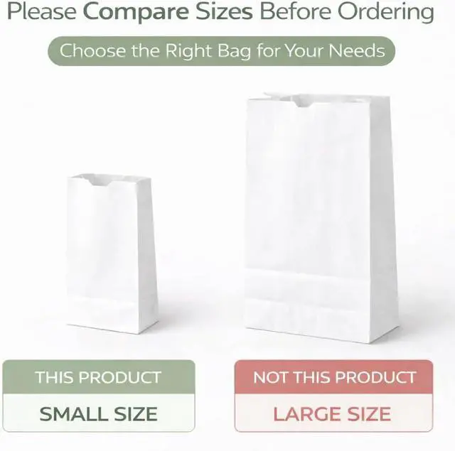 Alt view image 3 of 7 - Perfect Stix 2lb White Kraft Paper Bags- Pack of 100ct