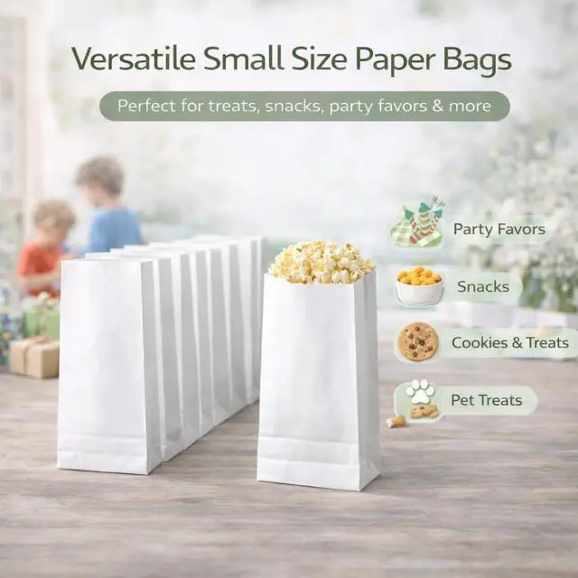 Alt view image 5 of 7 - Perfect Stix 2lb White Kraft Paper Bags- Pack of 100ct