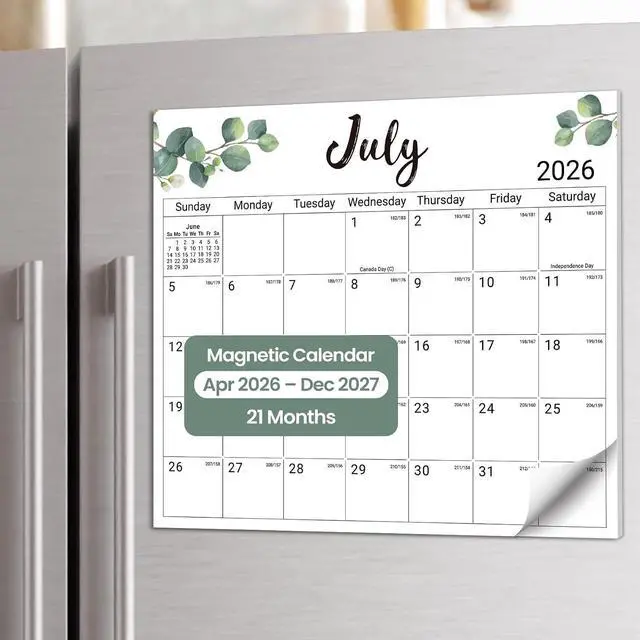 Main image of Taja 2026-2027 Magnetic Calendar for Refrigerator, Apr 2026-Dec 2027