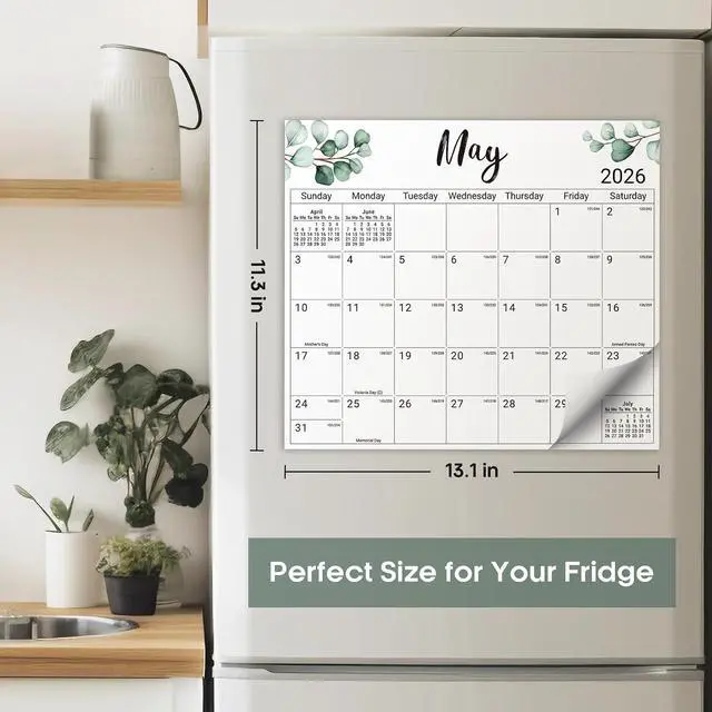 Alt view image 2 of 7 - Taja 2026-2027 Magnetic Calendar for Refrigerator, Apr 2026-Dec 2027