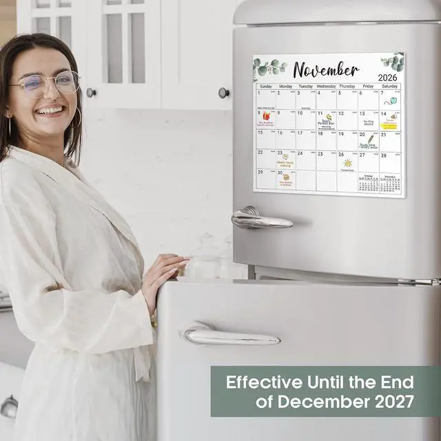 Alt view image 5 of 7 - Taja 2026-2027 Magnetic Calendar for Refrigerator, Apr 2026-Dec 2027