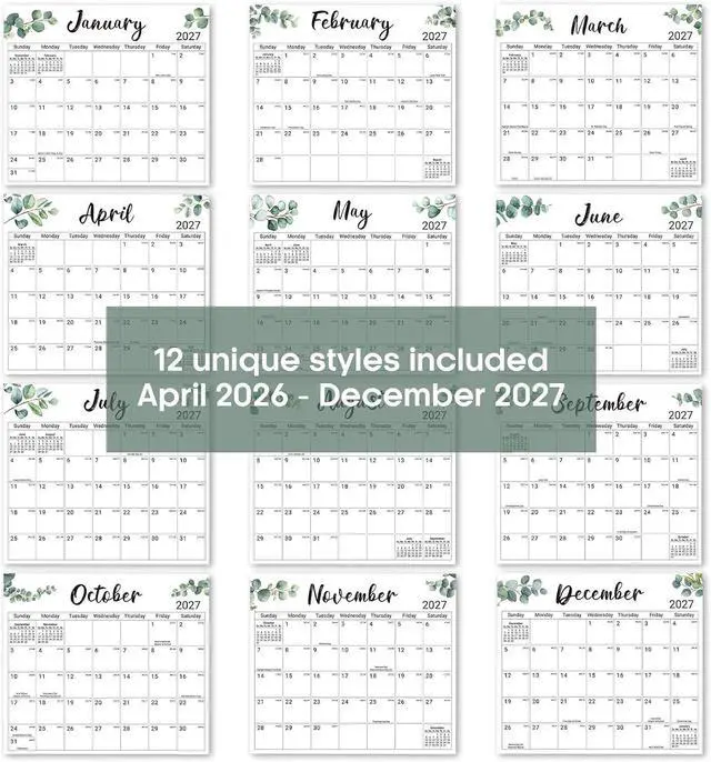Alt view image 6 of 7 - Taja 2026-2027 Magnetic Calendar for Refrigerator, Apr 2026-Dec 2027