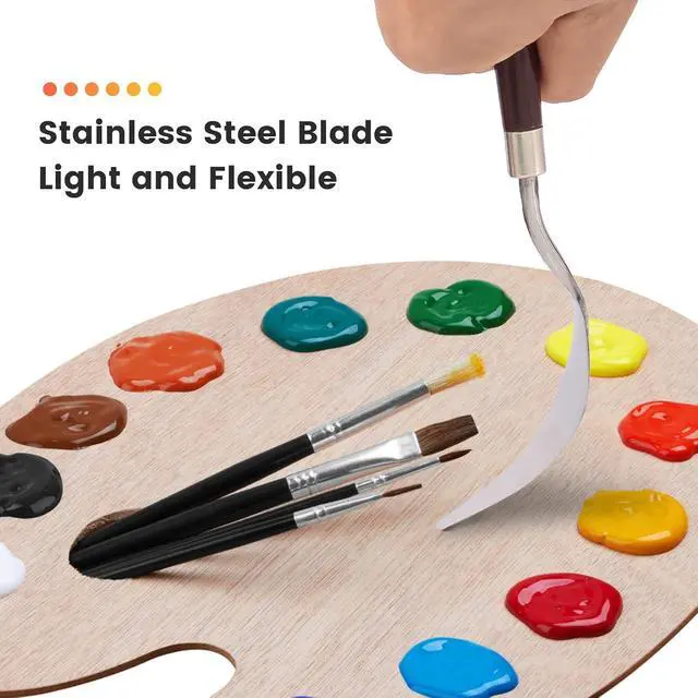 Alt view image 5 of 7 - 10PCS Palette Knife, Stainless Steel Painting Knife Set, Flexible Spatula Pallet Knife, Metal Artist Knives, Oil Painting Accessories Color Mixing Scraper for Oil, Canvas, Acrylic Painting By CUALORK
