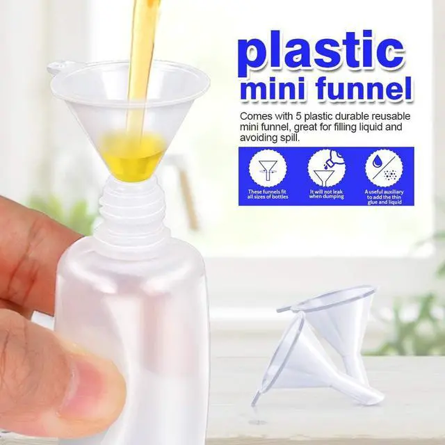 Alt view image 5 of 7 - 12pcs Precision Tip Applicator Bottles with 5 Mini Funnels, YGDZ 30ml Needle Tip Squeeze Glue Bottles for Paint Quilling Craft, 6 Colors