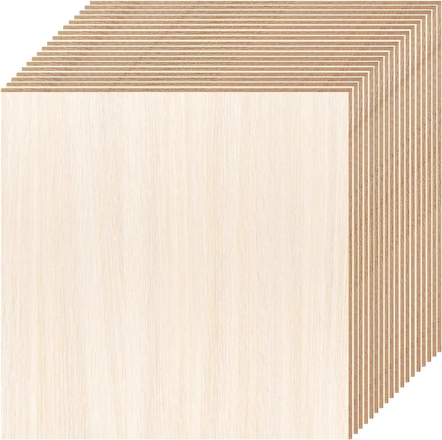 Main image of 18 Pack Basswood Sheets 6X 6 x 1/16 Inch Thin Wood Sheets for Crafts