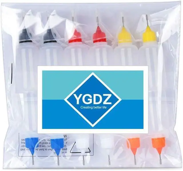 Alt view image 7 of 7 - 12pcs Precision Tip Applicator Bottles with 5 Mini Funnels, YGDZ 30ml Needle Tip Squeeze Glue Bottles for Paint Quilling Craft, 6 Colors