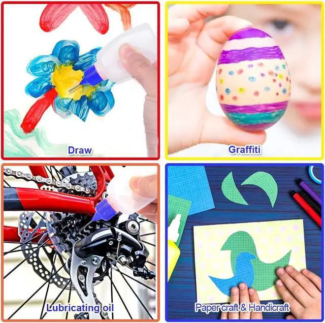 Alt view image 6 of 7 - 12pcs Precision Tip Applicator Bottles with 5 Mini Funnels, YGDZ 30ml Needle Tip Squeeze Glue Bottles for Paint Quilling Craft, 6 Colors