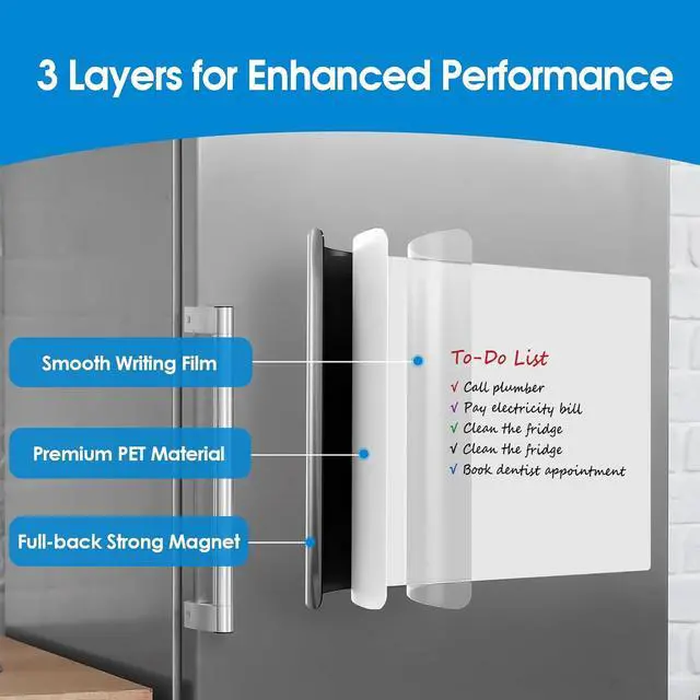 Alt view image 2 of 7 - MaxGear Magnetic Whiteboard for Fridge 12x8 White 5 Pack