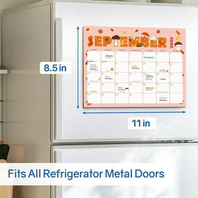 Alt view image 2 of 7 - SUNEE Magnetic Calendar for Refrigerator 2026-2027 from July 2026 to March 2028, Fridge Calendar Magnet 21 Months for Family, 8.5"x11" Monthly Wall Calendar, Cute