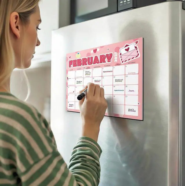 Alt view image 6 of 7 - SUNEE Magnetic Calendar for Refrigerator 2026-2027 from July 2026 to March 2028, Fridge Calendar Magnet 21 Months for Family, 8.5"x11" Monthly Wall Calendar, Cute