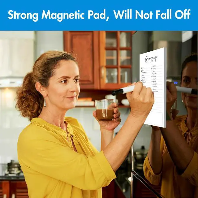 Alt view image 3 of 7 - Hebayy Magnetic Grocery List, 2 Pack Food Pad for Fridge, Magnetic Notepads for Refrigerator 140 Sheets Shopping Lists with Full Magnet Back, Blank Note Pad for Metal Surface