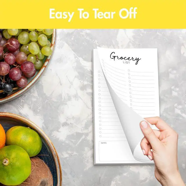 Alt view image 7 of 7 - Hebayy Magnetic Grocery List, 2 Pack Food Pad for Fridge, Magnetic Notepads for Refrigerator 140 Sheets Shopping Lists with Full Magnet Back, Blank Note Pad for Metal Surface