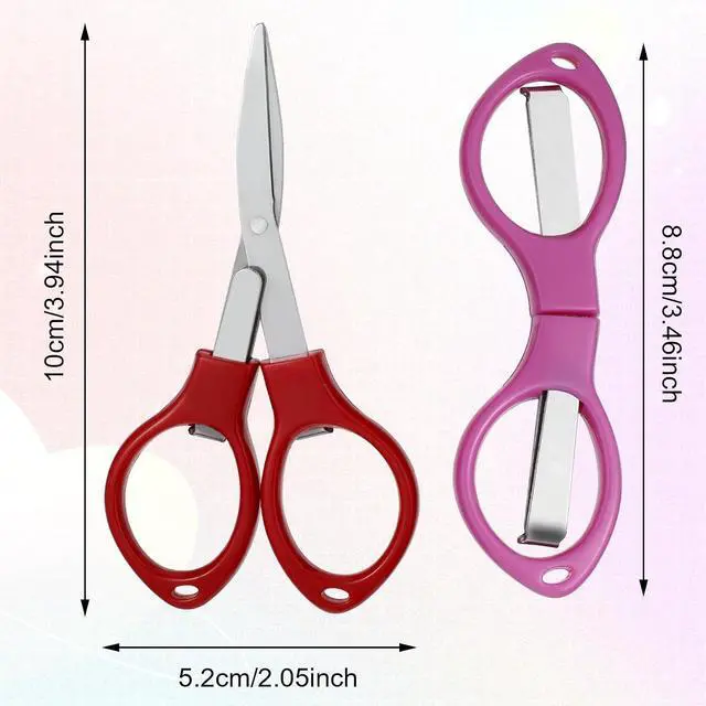 Alt view image 2 of 7 - Abeillo 4-Piece Folding Scissors - Portable Mini Travel Scissors, Stainless Steel, Telescopic Cutter for Crafting, Retractable, Paper, Home, School, Camping