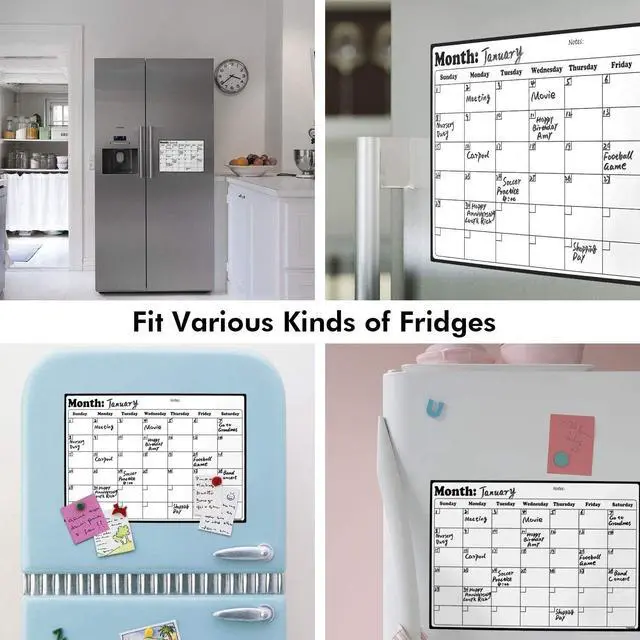Alt view image 7 of 7 - Fridge Calendar Magnetic Dry Erase Whiteboard Calendar For Refrigerator Planners 16.9 Inches X 11.8 Inches