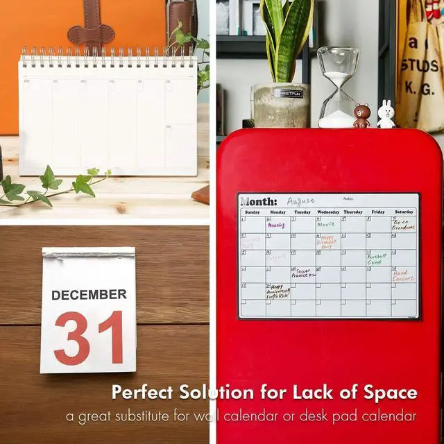 Alt view image 5 of 7 - Fridge Calendar Magnetic Dry Erase Whiteboard Calendar For Refrigerator Planners 16.9 Inches X 11.8 Inches