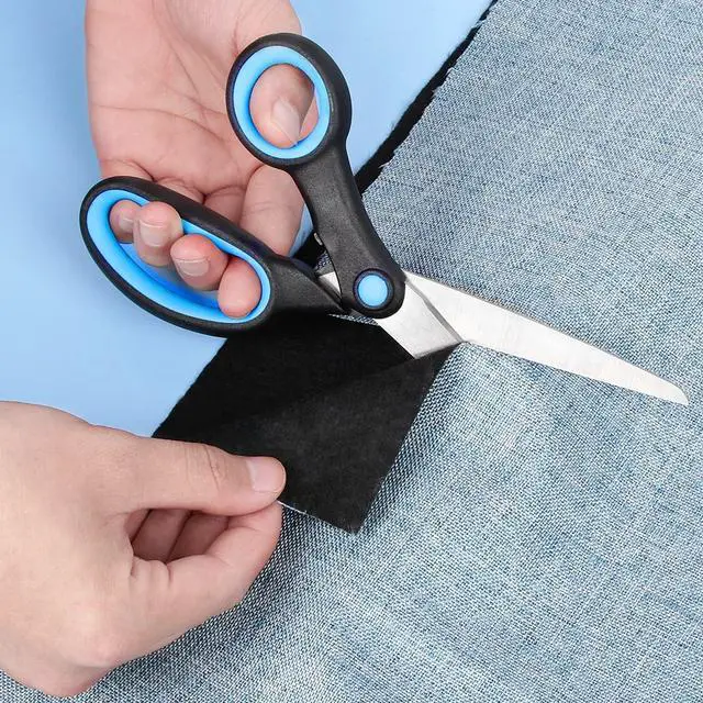 Alt view image 2 of 6 - Left Handed Scissors for Adults, 8 Inch Lefty Scissors Bluk for Kids Student, All Purpose Sharp Blades Shears Set of 2 Pack, Great for Craft, Office, Sewing Fabric, Arts, School and Home, Black/Blue
