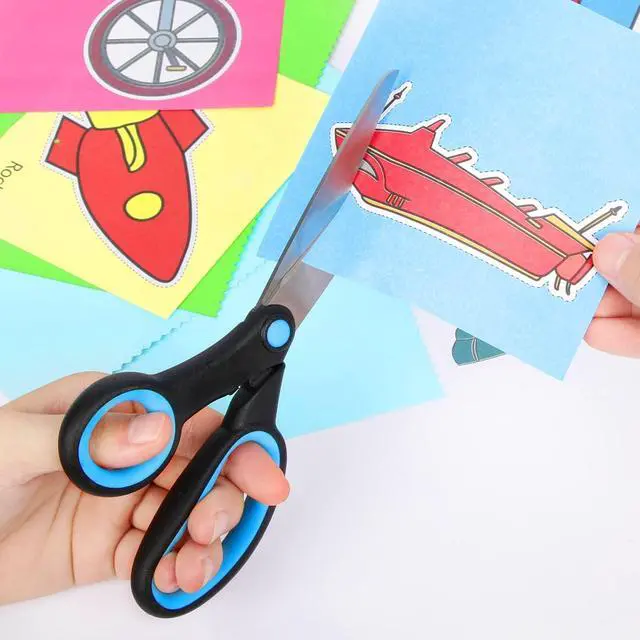 Alt view image 3 of 6 - Left Handed Scissors for Adults, 8 Inch Lefty Scissors Bluk for Kids Student, All Purpose Sharp Blades Shears Set of 2 Pack, Great for Craft, Office, Sewing Fabric, Arts, School and Home, Black/Blue