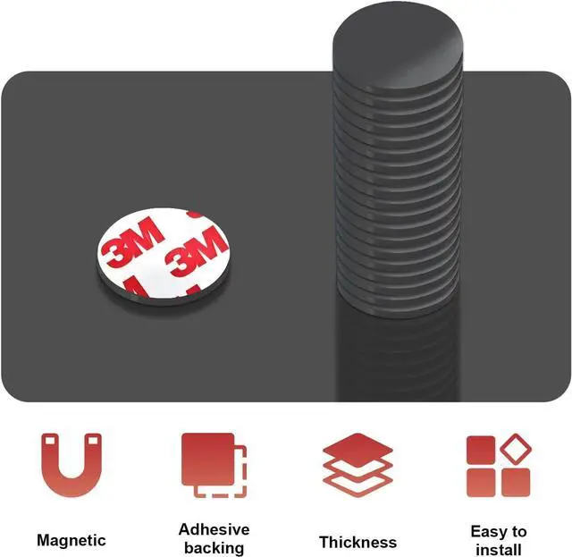 Alt view image 2 of 6 - Small Magnets with Adhesive Backing for Crafts,Self Sticky Magnetic Sticker,Round Adhesive Dot Magnets for Classroom (36Pcs Circle 3/4 X 0.08 Rubber Magnets)