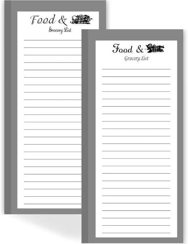 Main image of Utron 2 Pack Magnetic Notepads for Refrigerator, 100 Pages/BookGrocery List Magnet Pad for Fridge, Design Magnetic Grocery List Pad for Fridge, Grocery List Notepad, to-Do Memos, List(8 x 20.3cm)
