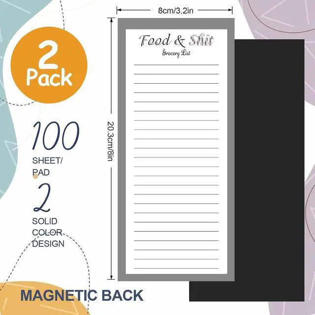 Alt view image 2 of 7 - Utron 2 Pack Magnetic Notepads for Refrigerator, 100 Pages/BookGrocery List Magnet Pad for Fridge, Design Magnetic Grocery List Pad for Fridge, Grocery List Notepad, to-Do Memos, List(8 x 20.3cm)
