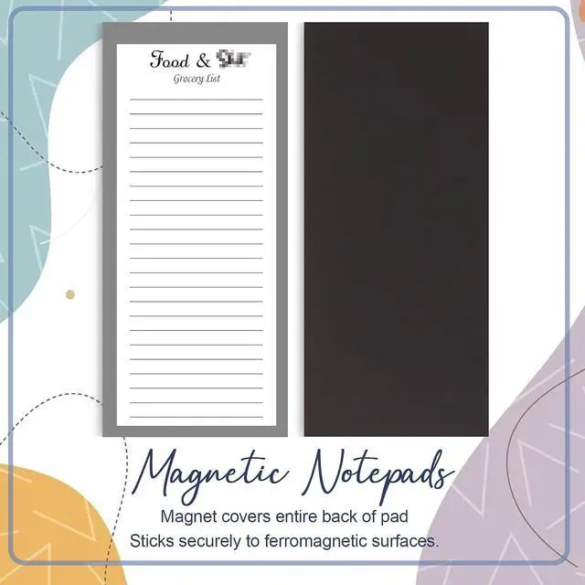 Alt view image 5 of 7 - Utron 2 Pack Magnetic Notepads for Refrigerator, 100 Pages/BookGrocery List Magnet Pad for Fridge, Design Magnetic Grocery List Pad for Fridge, Grocery List Notepad, to-Do Memos, List(8 x 20.3cm)