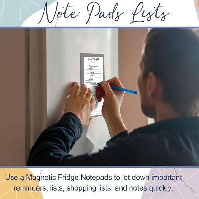 Alt view image 6 of 7 - Utron 2 Pack Magnetic Notepads for Refrigerator, 100 Pages/BookGrocery List Magnet Pad for Fridge, Design Magnetic Grocery List Pad for Fridge, Grocery List Notepad, to-Do Memos, List(8 x 20.3cm)