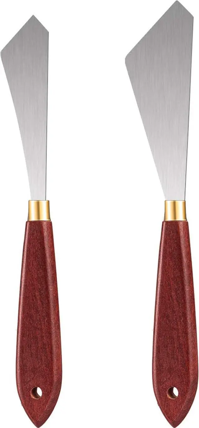 Main image of Honoson 2 Pcs Palette Knife Set Spatula Pallet Stainless Steel Wood Handle