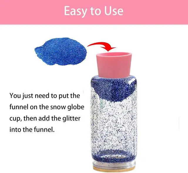 Alt view image 3 of 6 - Upgraded Large Glitter Funnel for Snow Globe Tumblers, Funnel for Adding Glitter to Snowglobe Cups, DIY Glitter Cup Making Tools (Cups not Included)